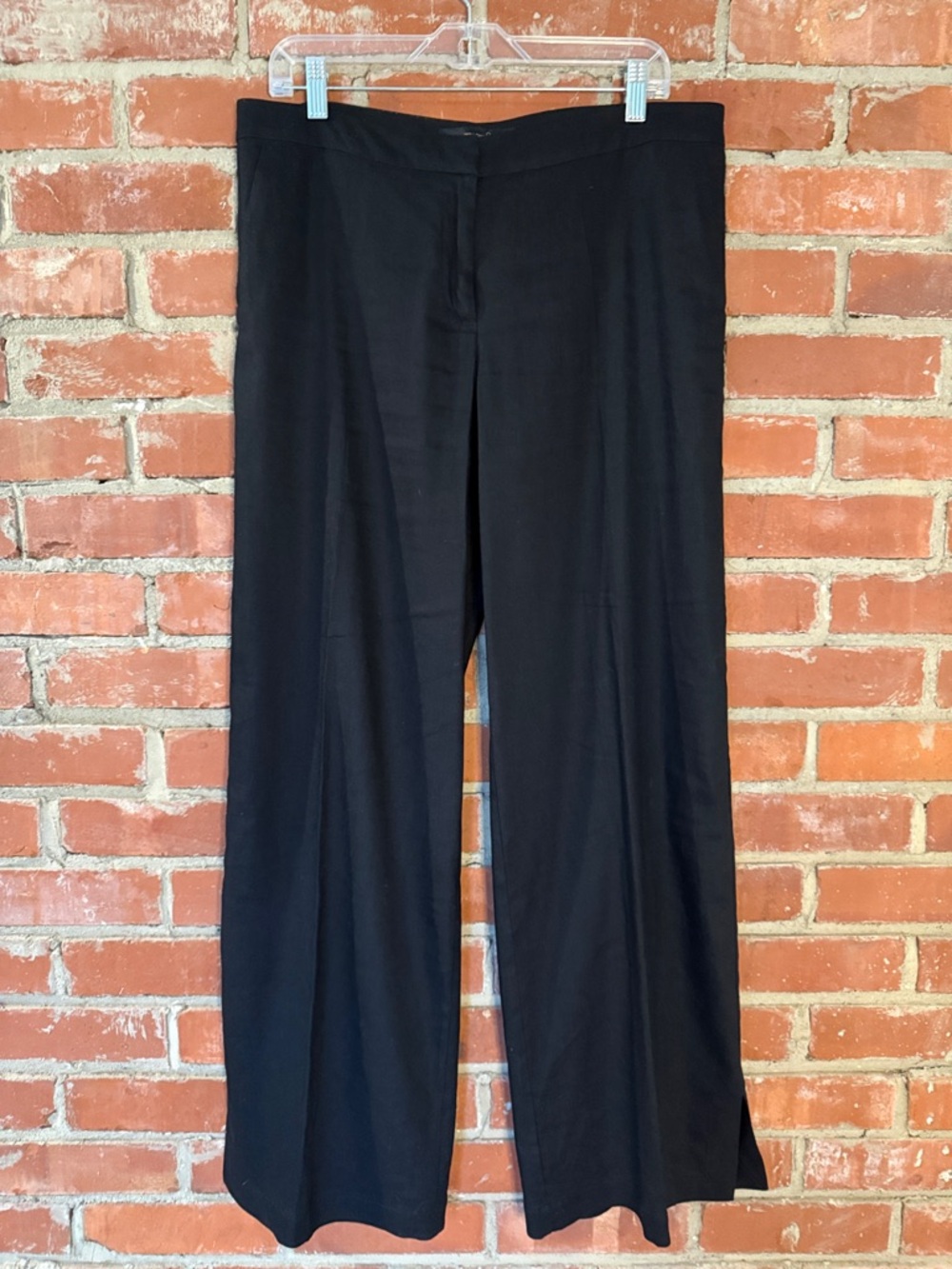 Women's Black Linen Blend Dress Pants